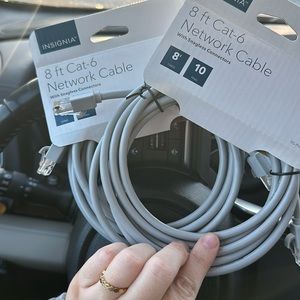 Insignia - 8' Cat-6 Ethernet Cable - Gray set of 2